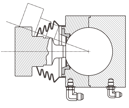 Overview 总览

The Team Corporation HydraBall is a hydrostatic bearing, oil-supported ball joint with non-contacting surfaces. Using the HydraBall instead of conventional rod ends saves time and improves test results because no greasing or adjustment is required. The Hydraball provides a zero backlash, zero friction coupling that offers an extremely stiff direct load path. HydraBalls are a low-noise, cost-effective and virtually maintenance-free replacement to conventional rod ends.

The HydraBalls' smaller package and revolutionary design eliminates pin shear associated with typical clevis pin assemblies. There are no high-pressure seals to wear out or cause friction to compromise test results. The Team HydraBall requires only 0.2 gpm (.751 lpm) of oil at 3,000 psi (205 Bar).



Team Corporation 公司的HydraBall液压球头是油支撑球窝接头,具有非接触表面的静压轴承。使用HydraBall代替传统的杆端可以节省时间，并改善测试结果，因为不需要润滑或调整。Hydraball是零背隙，零摩擦球形联轴器，提供了非常坚硬的直接载荷路径。HydraBalls是一种低噪音，经济高效且几乎无需维护的,可替代传统杆端。

HydraBalls的较小封装和创新设计消除了与典型的U型夹销组件相关的销剪切。没有高压密封垫会磨损或引起摩擦而影响测试结果。HydraBall团队在3,000 psi（205 Bar）时仅需要0.2 gpm（.751 lpm）的油。



Features特征

Direct Load Path 直接加载路径

Eliminates Backlash 消除反冲

Eliminates Friction 消除摩擦

Easy to Install 易于安装

Offers flexibility on Installation 提供安装灵活性

Low Maintenance, Long Life Product 低维护，长寿命产品



Applications应用领域

MAST Tables MAST 台

Load Frames 加载框架

Multi Axis Systems 多轴系统